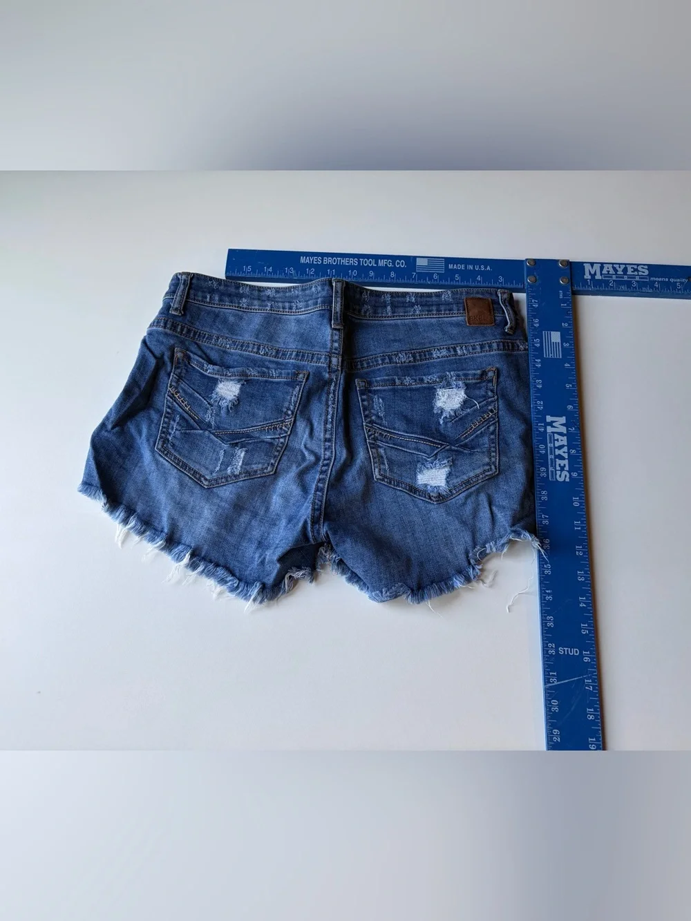 BKE Dark Blue Distressed Denim Shorts